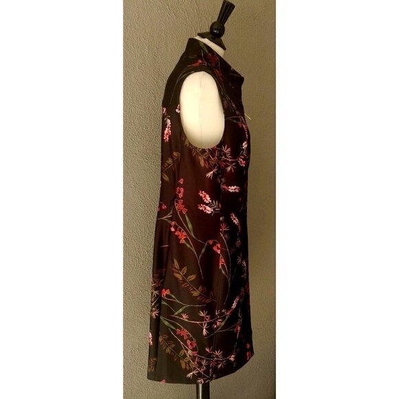 NWT Tommy Hilfiger Black Zip Front Sleeveless Sheath Dress with Flowers Size 14 - Picture 5 of 10